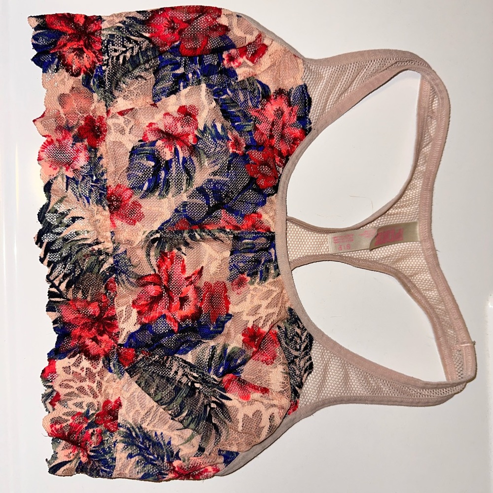 PINK floral bra